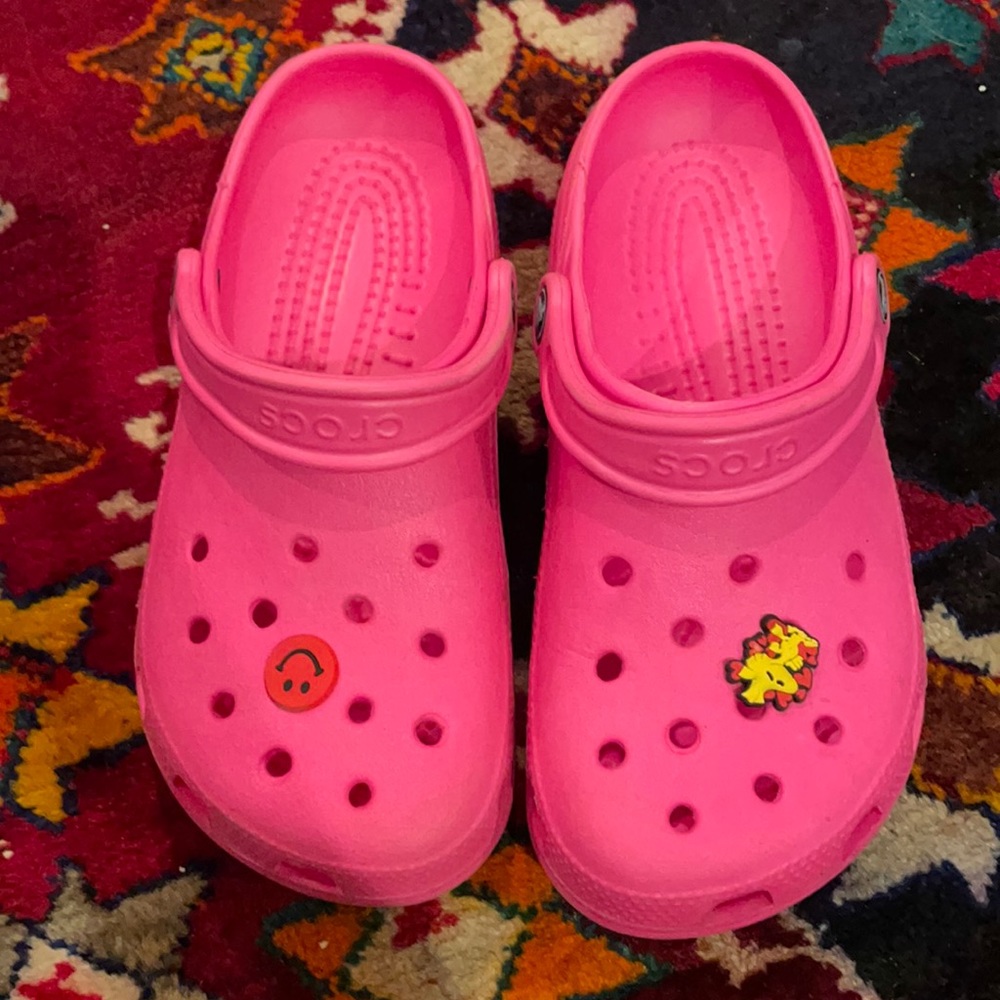 Hot pink crocs. Lightly worn size 7